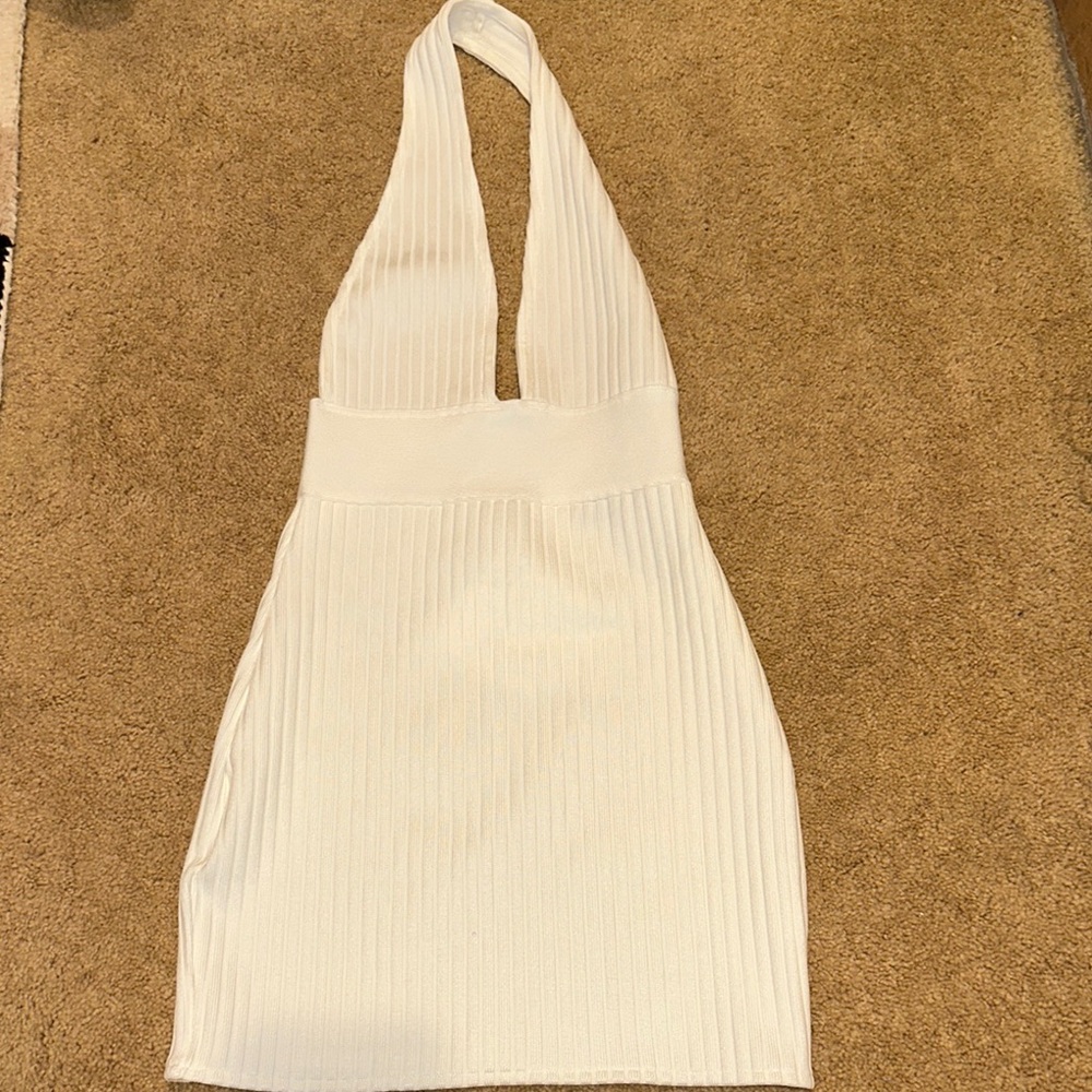 Babyboo Fashion White Halter Dress